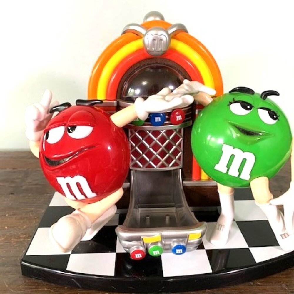 Vintage 90s Rock N' Roll Cafe M&M Collectible Jukebox Candy Dispenser